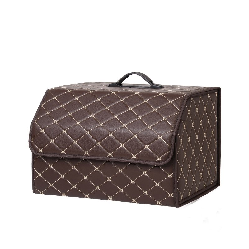 KUYUE custom size leather car trunk organizer storage bag cargo storage box car trunk organizer car storage box trunk organizer