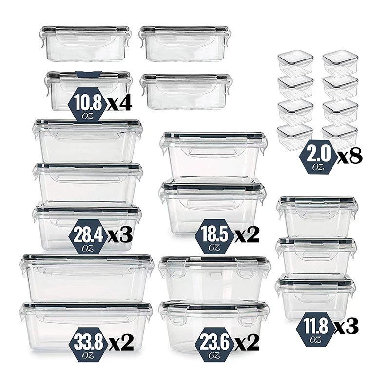 HYRI 24pcs Plastic Lunch Box Set Bpa-Free Meal Soup Kitchen Vegetable Fruit Child Freeze Microwave Food Storage Containers