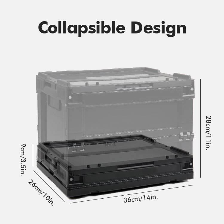 20L Large Capacity Camping Storage Box PP Plastic Folding Camping Box With Outdoor Courtyard Storage Car Box