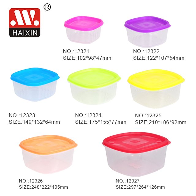 HAIXIN Food Container Food Storage Box Wholesale Colourful Square Plastic 5pcs Storage Boxes & Bins Eco-friendly Injection 2020