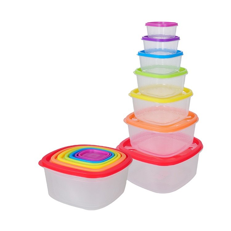 HAIXIN Food Container Food Storage Box Wholesale Colourful Square Plastic 5pcs Storage Boxes & Bins Eco-friendly Injection 2020