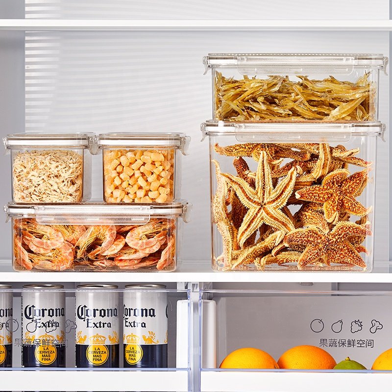Kitchen Airtight Plastic Clear Food Storage Containers set with lids