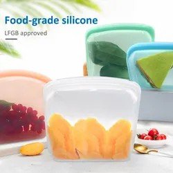 1300ML Microwave Reusable Extra Thick Silicone Food Storage Bags fold top sandwich bag frozen food travel bags