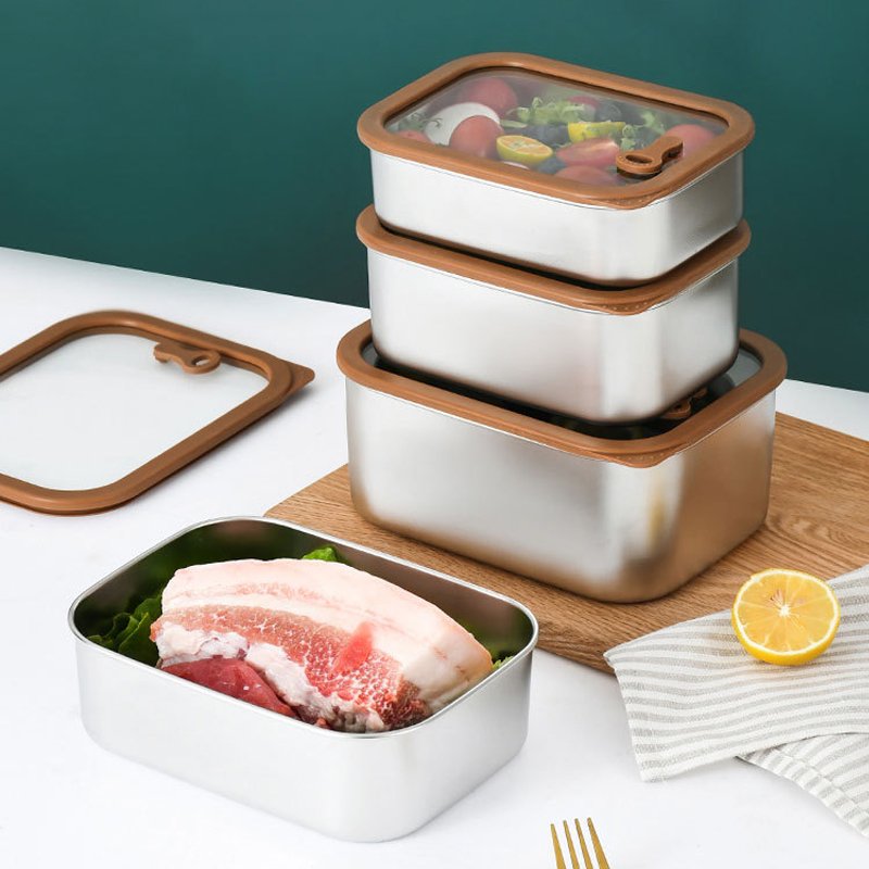 Refrigerator Safe Leak Proof Meal prep container Stainless Steel Food Storage Container with lids snack box container