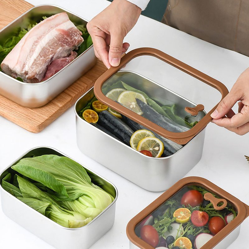 Refrigerator Safe Leak Proof Meal prep container Stainless Steel Food Storage Container with lids snack box container