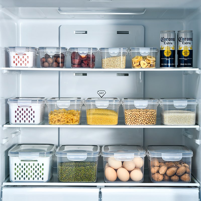 Plastic 850 Ml Drainable Crisper Small Crisper Storage Box Storage Boxes & Bins Food Container PET CLASSIC Modern Rectangle