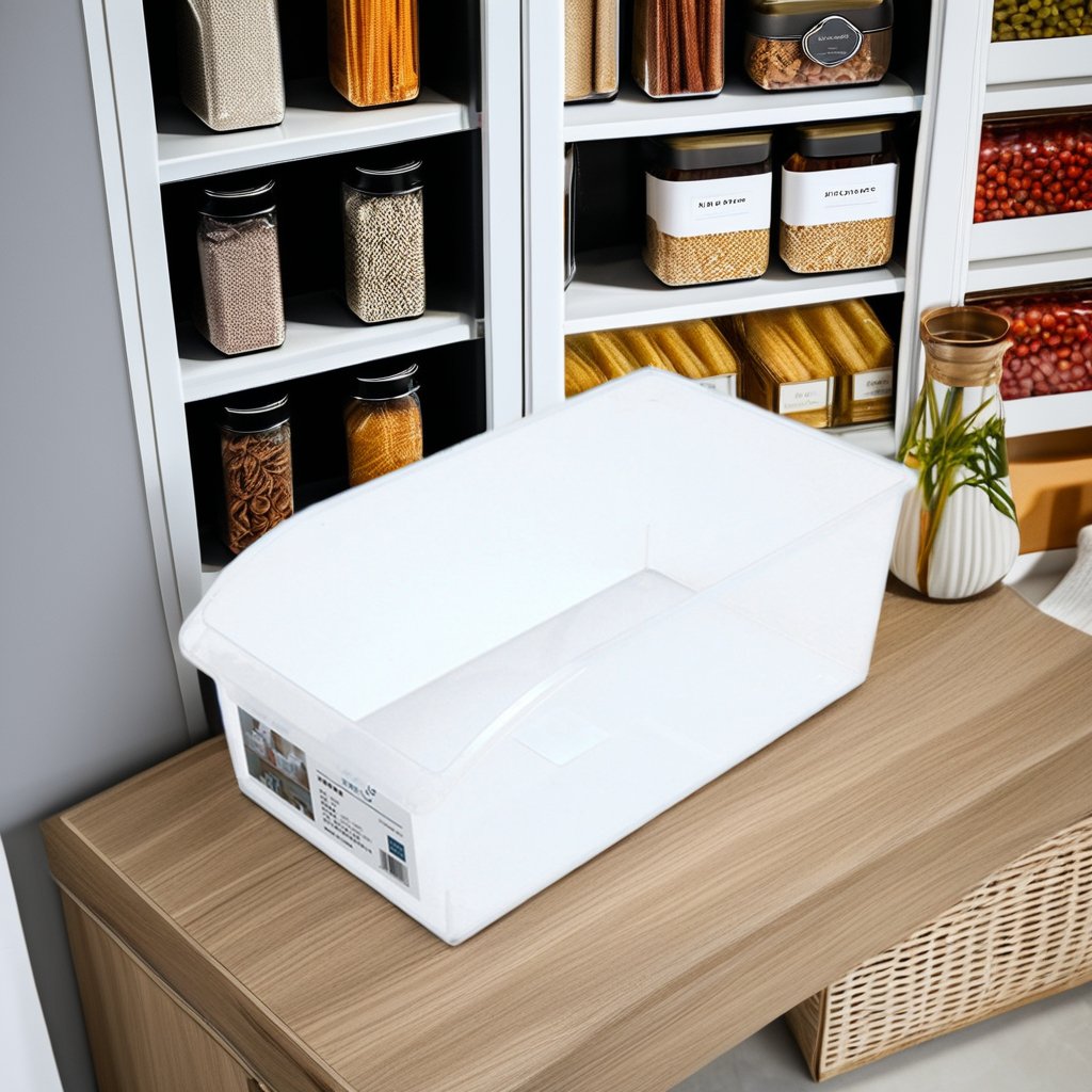 BPA Free Plastic Rectangle Refrigerator Organizer Stackable Food Storage Containers Freezer Bin Storage Fridge Drawer Box