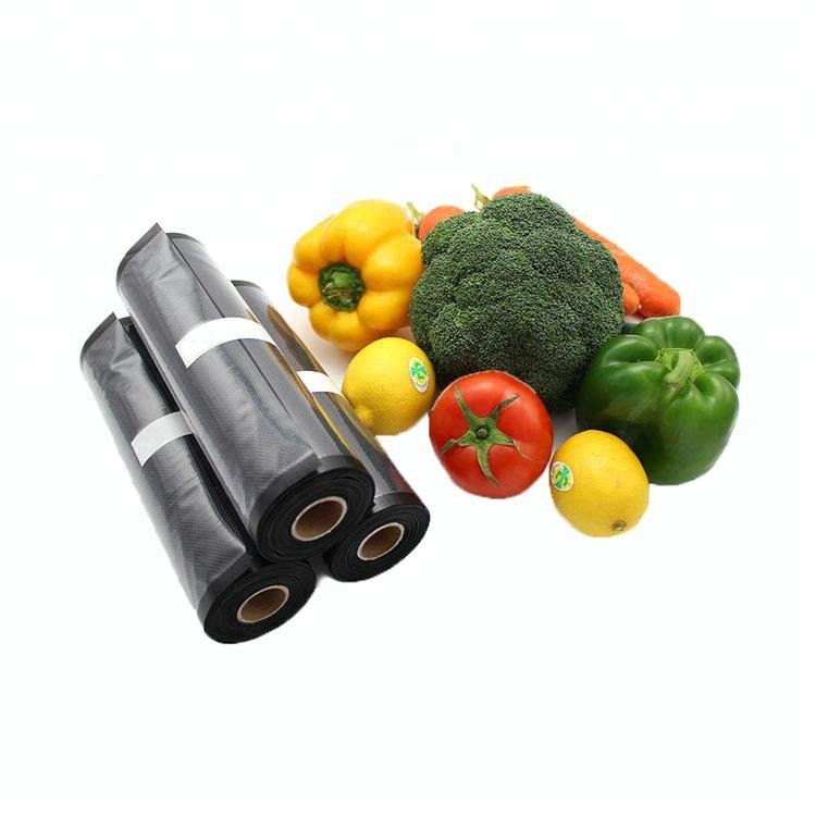 Food Grade Black Nylon Emboss Food Storage Vacuum Sealer Bags Black Vacuum Bag