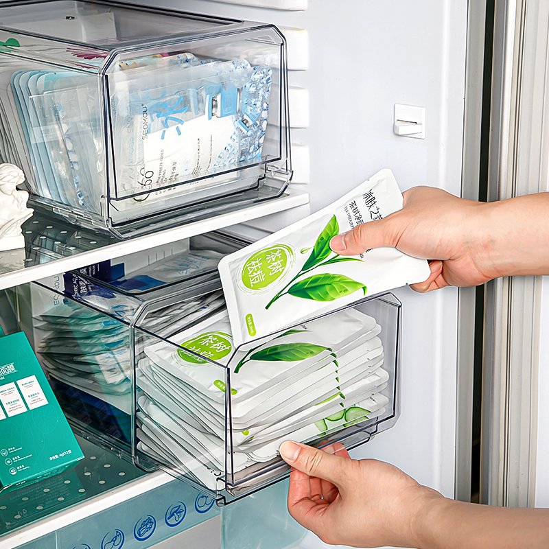 Refrigerator drawer storage box clear acrylic cosmetic storage container for bedroom and living room
