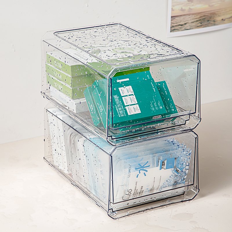 Refrigerator drawer storage box clear acrylic cosmetic storage container for bedroom and living room