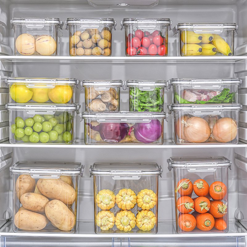 OWNSWING Fridge Organizer Bins Home Organization Clear Plastic Refrigerator Organizer Bins For Food Storage Containers