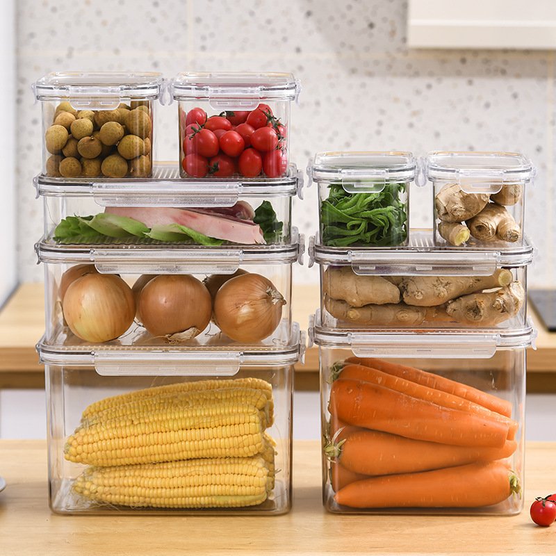 OWNSWING Fridge Organizer Bins Home Organization Clear Plastic Refrigerator Organizer Bins For Food Storage Containers