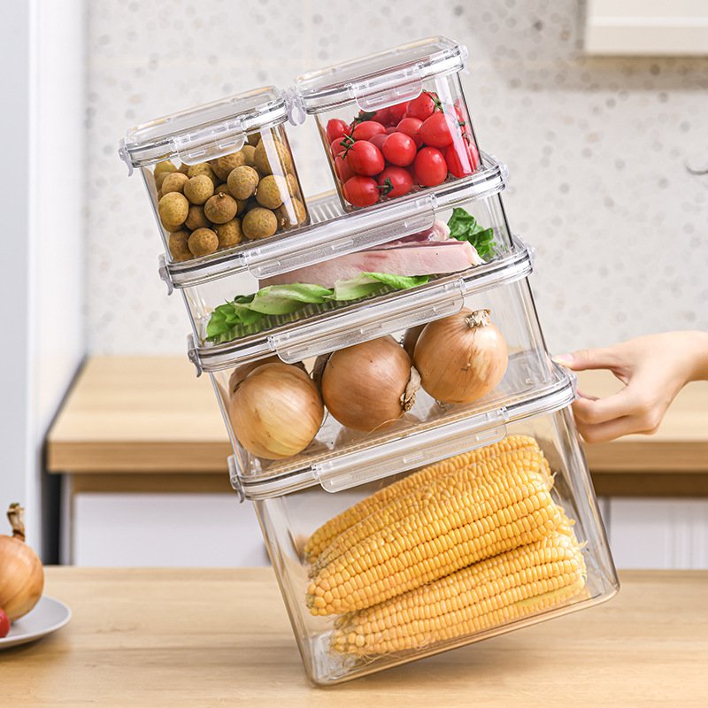 OWNSWING Fridge Organizer Bins Home Organization Clear Plastic Refrigerator Organizer Bins For Food Storage Containers