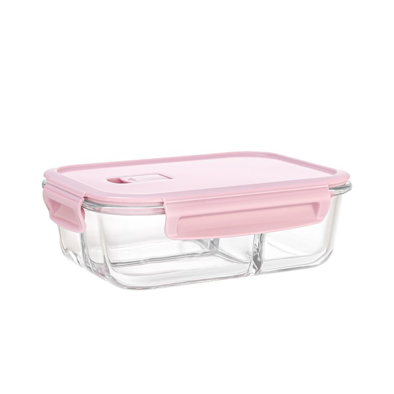 Portable Glass Food Storage Containers Lunch Box Dinnerware Kitchen Storage Box With Lids