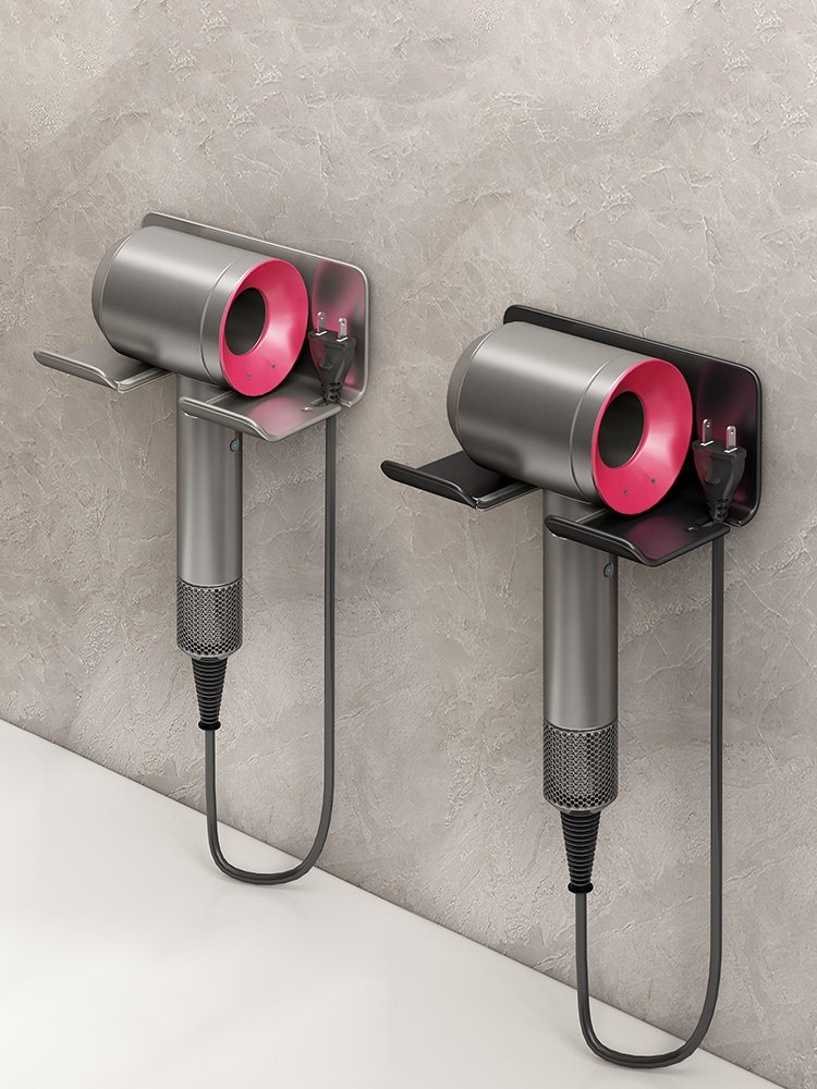 White Gun Grey Bathroom Aluminum Hair Dryer Tools Storage Holders Wall Mounted Shelf Storage Rack