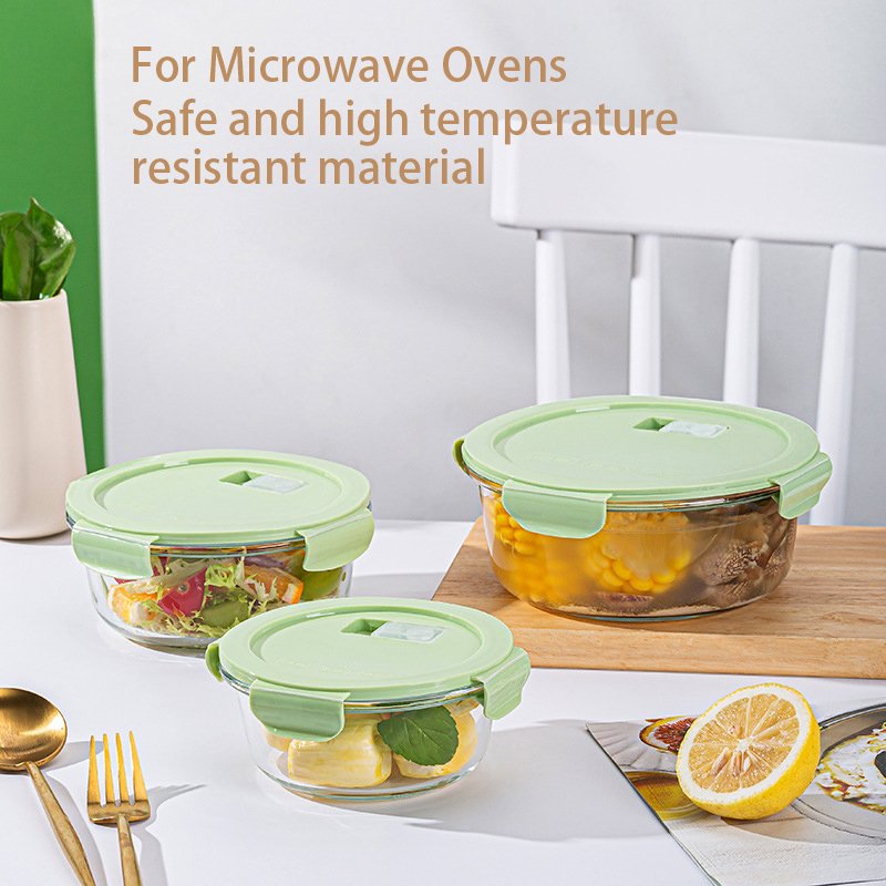 Microwave 700ML Safe Wholesale Adult Lunch Box Borosilicate Glass Food Storage Container With Plastic Lid
