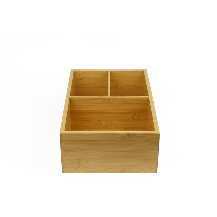 Creative Living Room Tray Bamboo Candy Nut Snack Storage Box Dried Fruit Box Container 3 Compartment