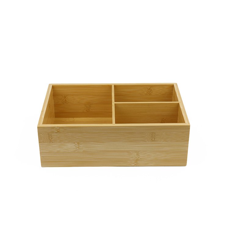 Creative Living Room Tray Bamboo Candy Nut Snack Storage Box Dried Fruit Box Container 3 Compartment