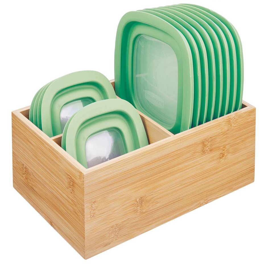 Creative Living Room Tray Bamboo Candy Nut Snack Storage Box Dried Fruit Box Container 3 Compartment