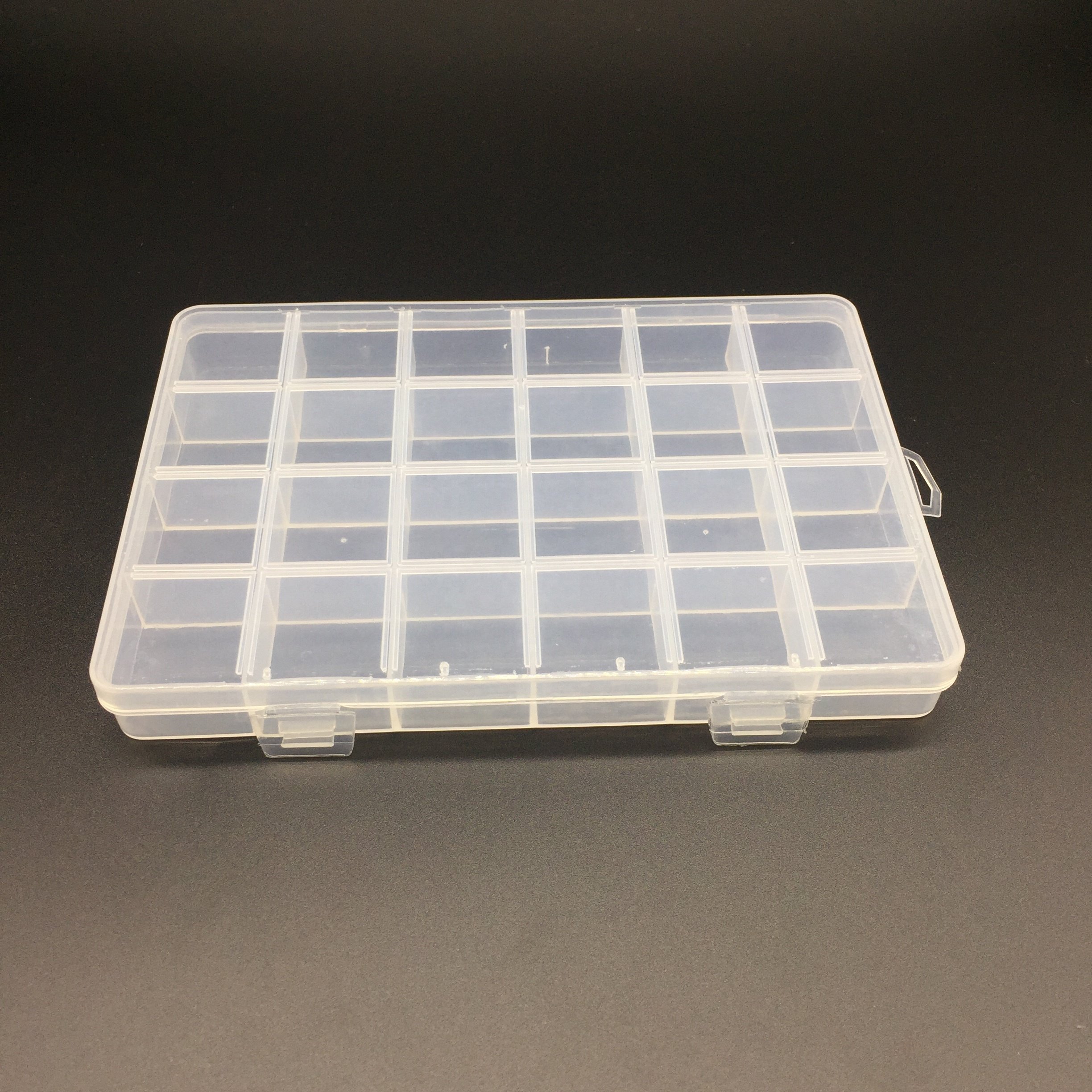 Clear divided hinged keyway plastic storage organizer box with dividers keyway plastic storage box
