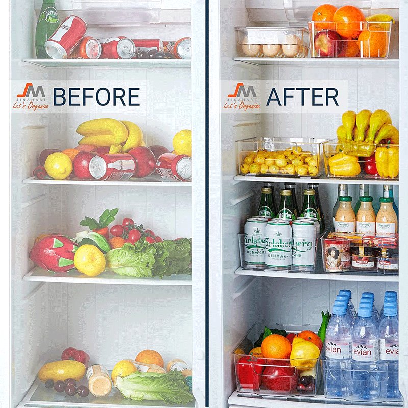 Fridge storage containers pantry kitchen plastic storage boxes bins fridge organizer sets kitchen food storage containers