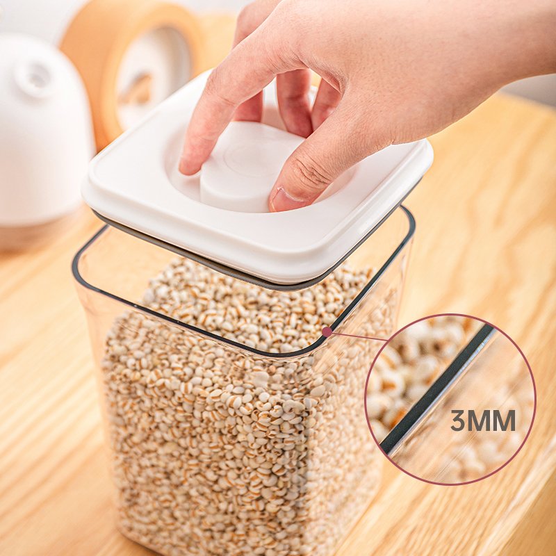 800ml 1300ml 2400ml White Grey Glass Food Storage Containers Plastic Jars for Dry and Fresh Food Water Storage