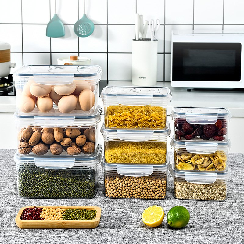 Three-Piece Plastic Fresh-Keeper Set Microwave Safe Food Storage Box Kitchen Refrigerator Special Fruit Vegetable Juice Water