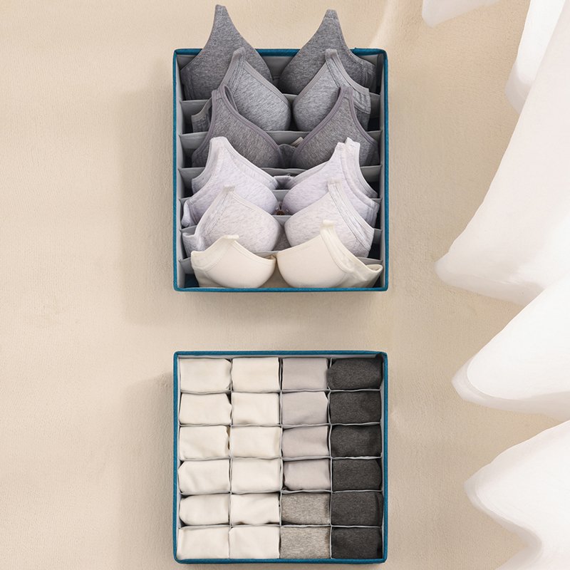 Foldable Bra Socks Panties Storages Closet Drawer Organizer 7 grids Separated Underwear Storage Box for Dormitory