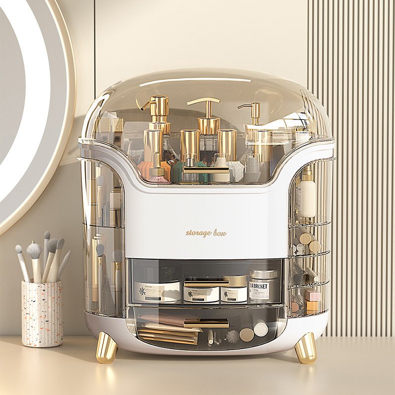 Multifunctional Makeup Jewelry Skincare Product Storage Box Transparent Dustproof Waterproof Desktop Storage Box