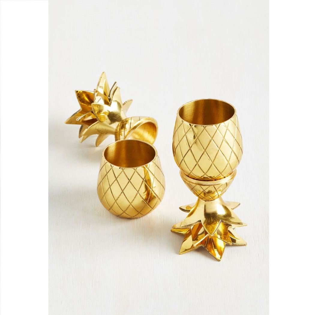 Hot Selling Aluminium Pineapple Decorations Storage Box Jar Aluminium Pineapple Golden Antique Jar Candy Jar Ice Bucket