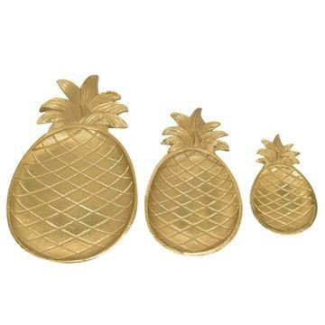 Hot Selling Aluminium Pineapple Decorations Storage Box Jar Aluminium Pineapple Golden Antique Jar Candy Jar Ice Bucket
