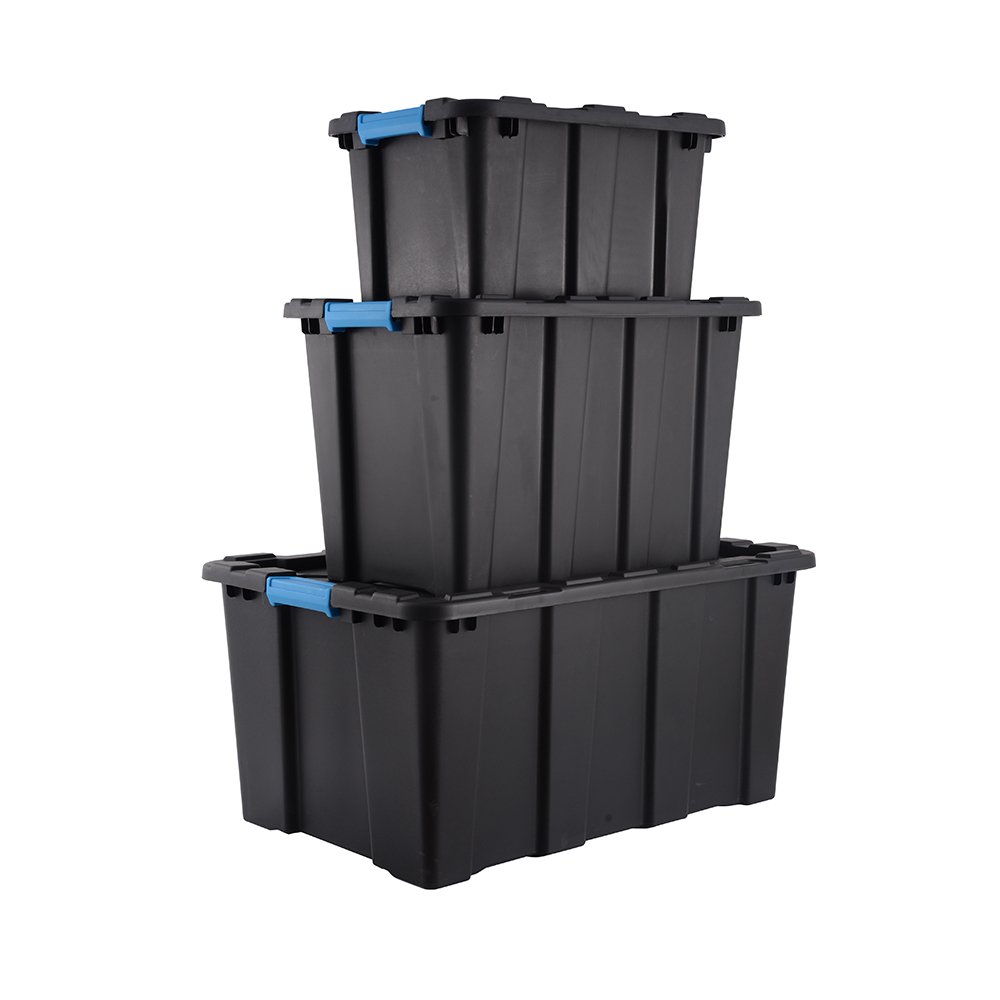 Stackable colorful 40l heavy duty plastic storage box with handle
