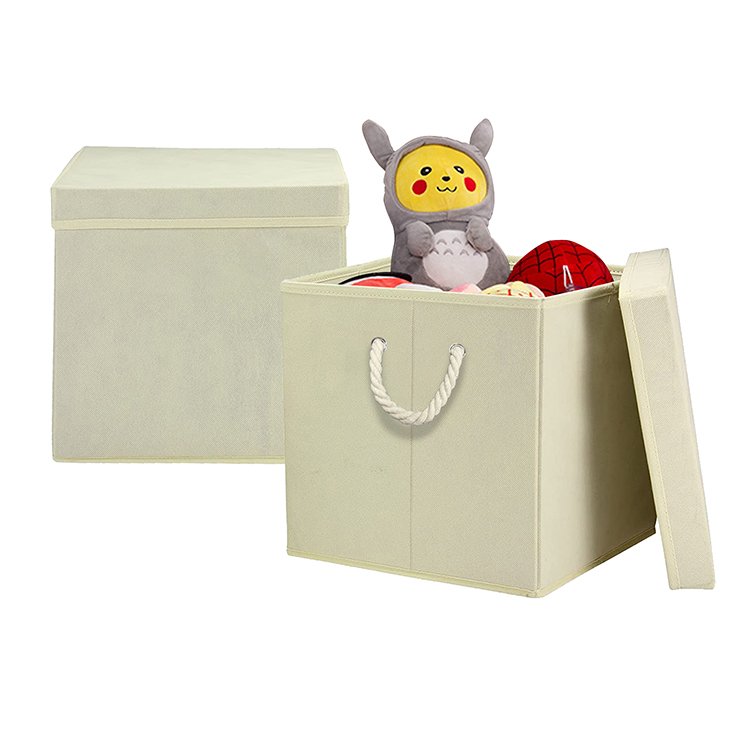 Hot Sales 30 x 30 x 30 Fabric Storage Organizer Bins Foldable Clothes Storage Boxes Bins With Cotton Rope Handle