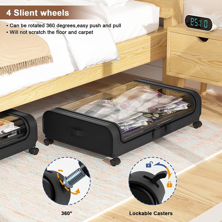 Underbed Storage box For Portable Foldable Quilt Bag Wardrobe Clothes Storage Box Dustproof Organizer Large Capacity