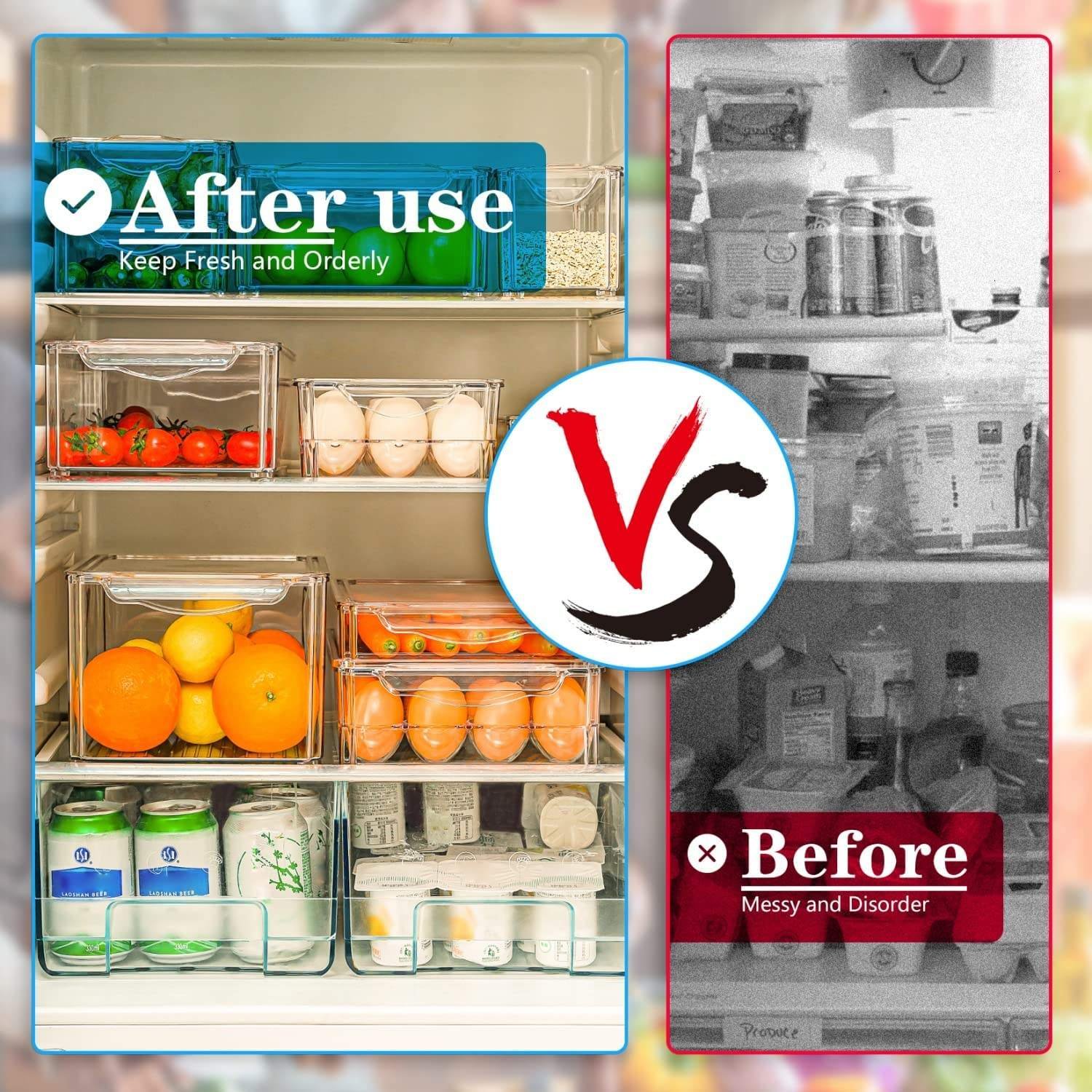 Stackable Food Plastic Storage Container Saver Container For Fridge To Keep Fruits Vegetables