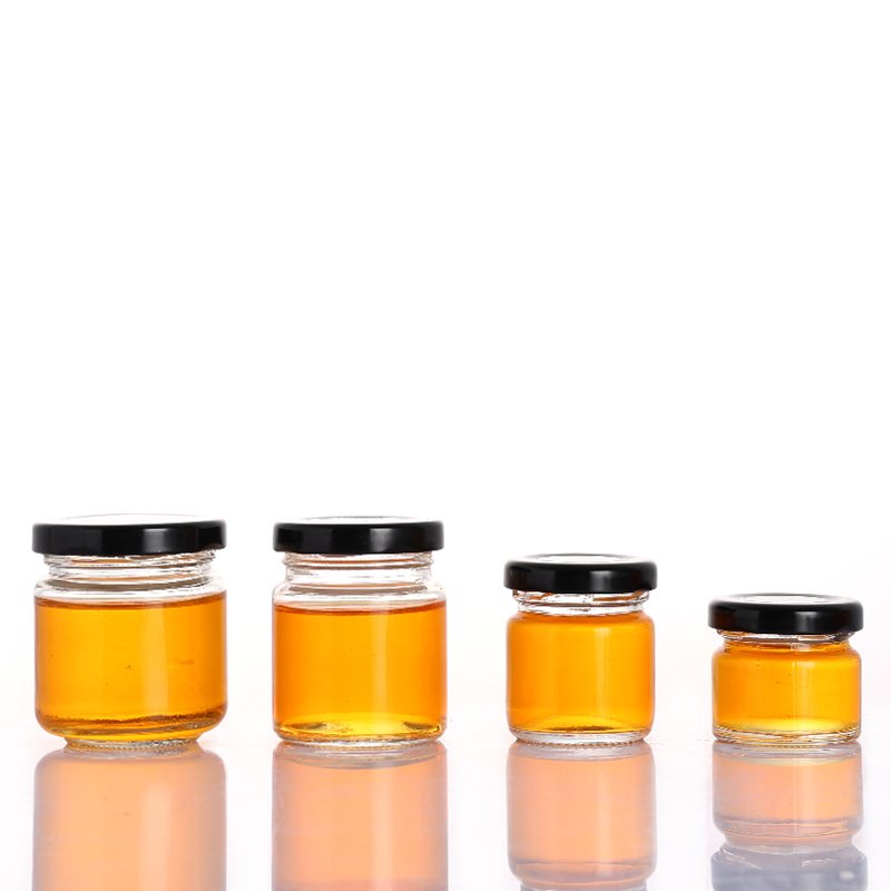 Factory Price Clear Empty Wide Mouth Custom Jam Honey Food Kitchen Glass Storage Jar Set with Lids