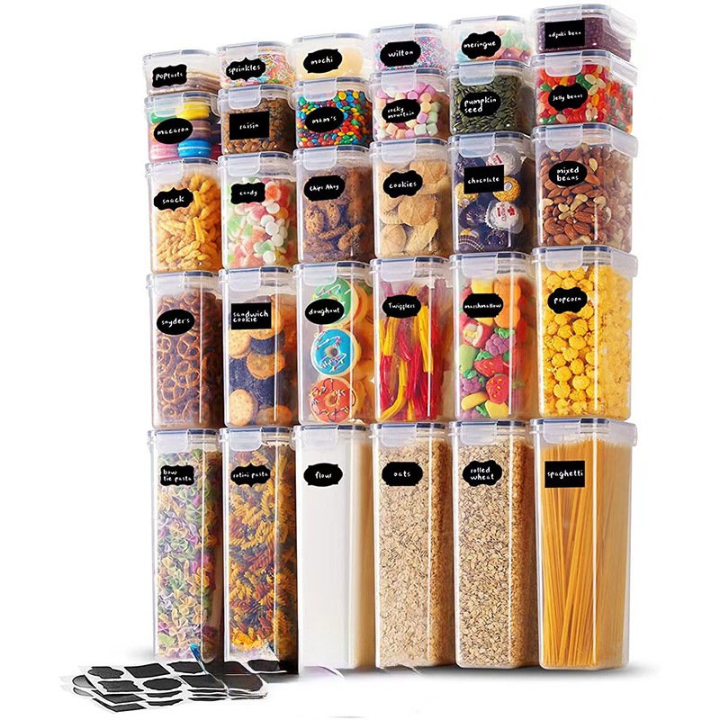 Airtight Food Storage Containers with Lids Clear Pantry Canister Set for Kitchen Organization for Flour Sugar Different Sizes