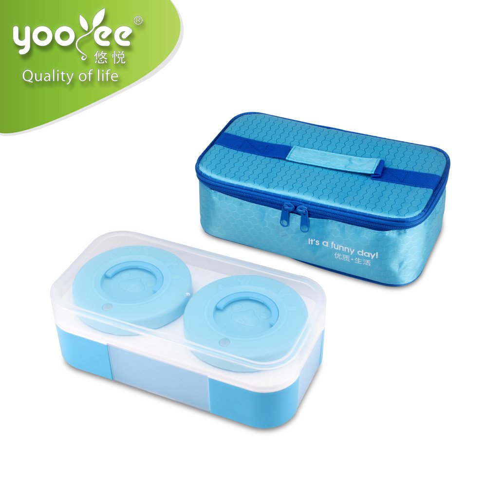 Bento Lunch Boxes for Adults Round bowls BPA Free Leak-proof 2 Compartments Storage Boxes & Bins