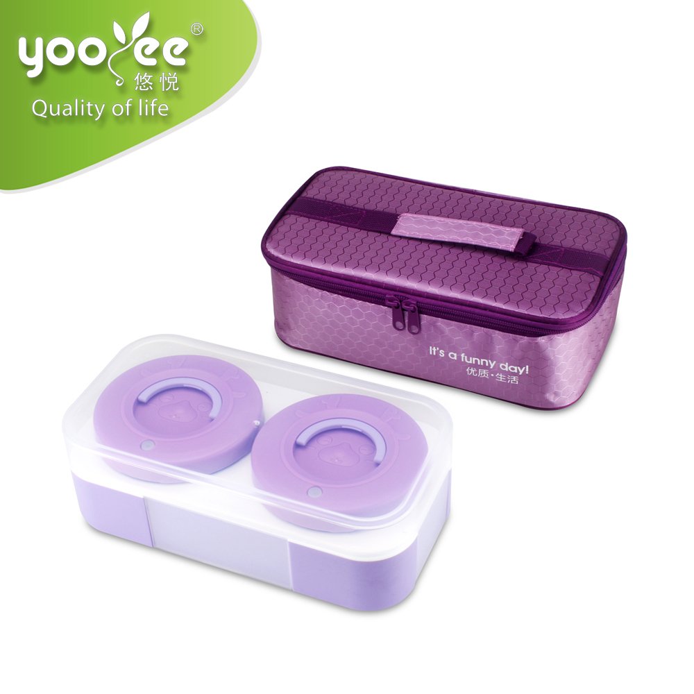 Bento Lunch Boxes for Adults Round bowls BPA Free Leak-proof 2 Compartments Storage Boxes & Bins