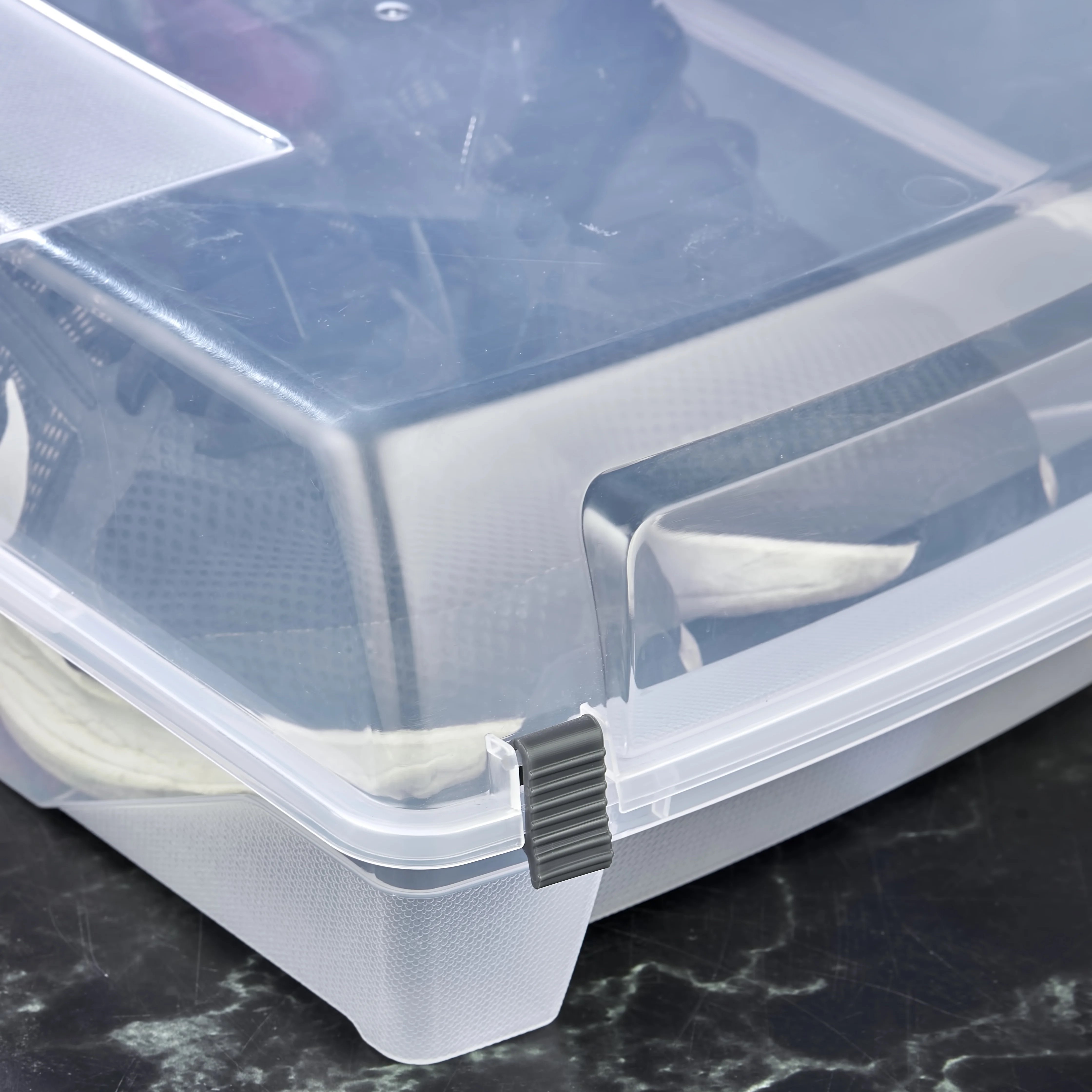 Afossa Clear Display Shoe Storage Box for Organizer Basketball Sports Shoe Plastic Fashion Magnetic Side Open Stackable
