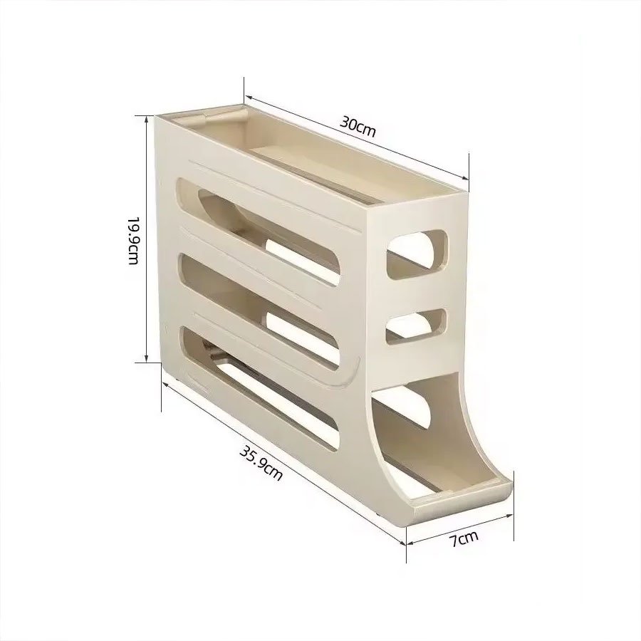 Refrigerator Egg Storage Box 4 Tiers Automatic Rolling Egg Trays Egg Holders Dispenser