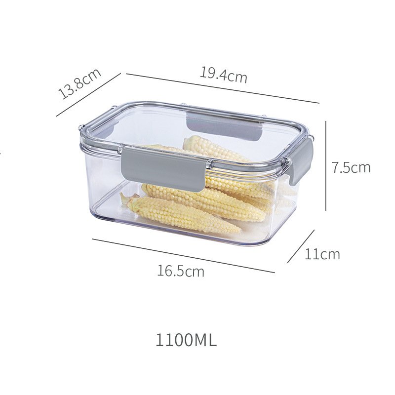 1100 ML Refrigerator Food Storage Box Lunch Box Kitchen Pantry Organizer Refrigerator Crisper Container