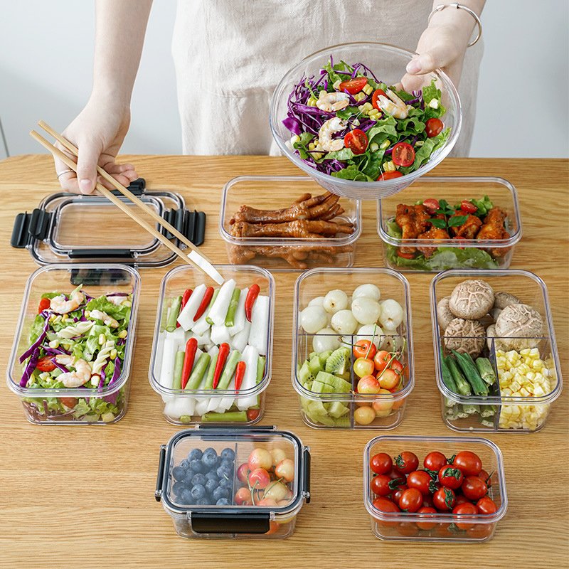 1100 ML Refrigerator Food Storage Box Lunch Box Kitchen Pantry Organizer Refrigerator Crisper Container