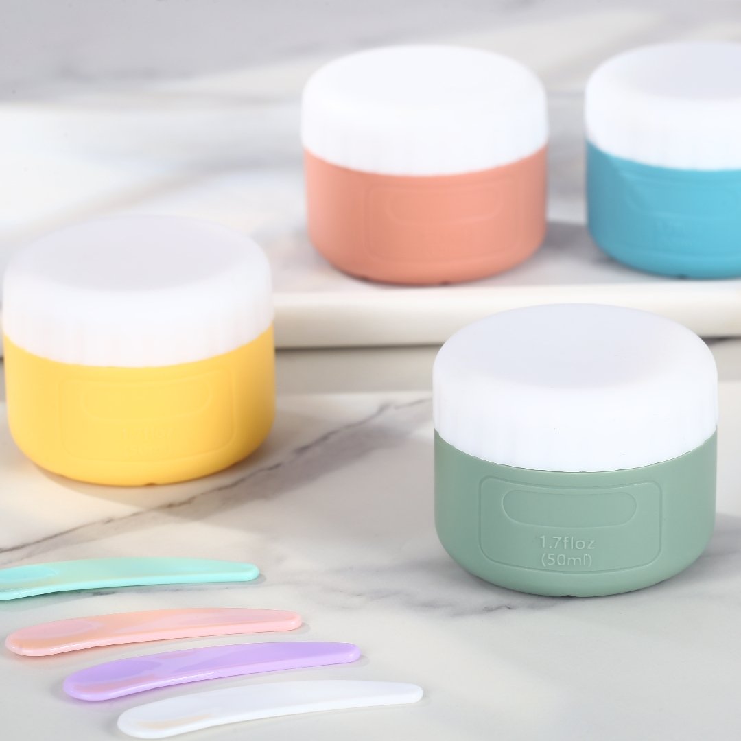 New 50g Face Cream Bottle Portable Cosmetic Lotion Bottle with Silica Gel Trial Sample Box Storage Boxes & Bins