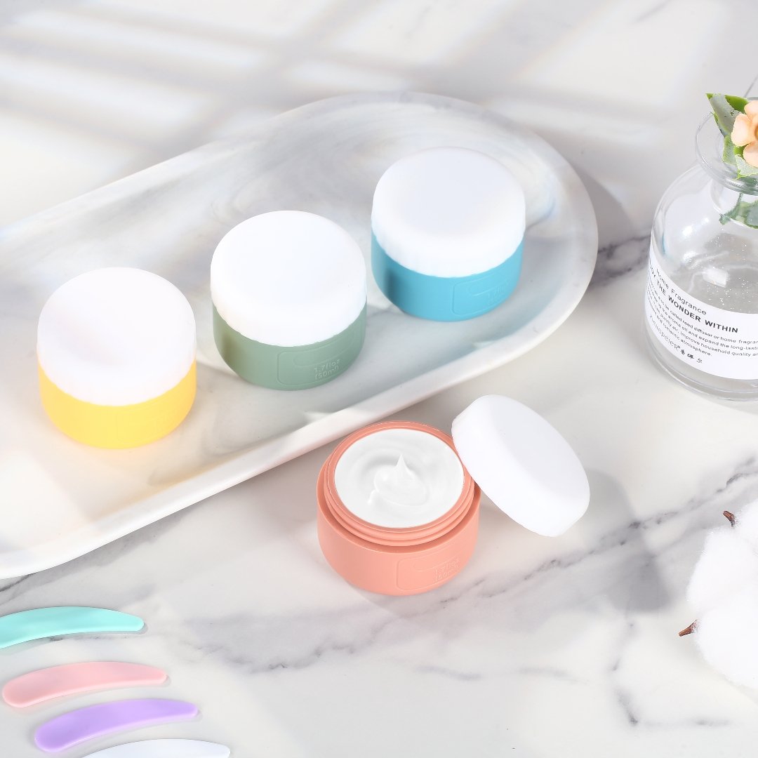 New 50g Face Cream Bottle Portable Cosmetic Lotion Bottle with Silica Gel Trial Sample Box Storage Boxes & Bins