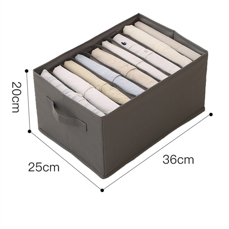 Foldable Compartment Jeans Storage Box Closet Wardrobe Clothes 7 Grids Divider Drawer Underwear Organizer
