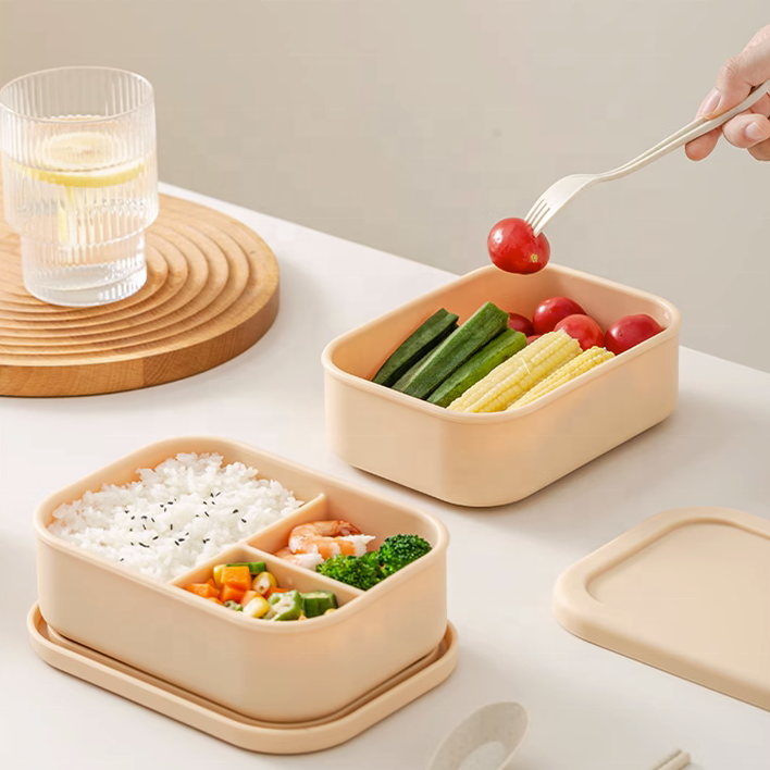 High Quality Eco Friendly Food Grade Silicone Food Storage Containers Bento Lunch Box For Kid