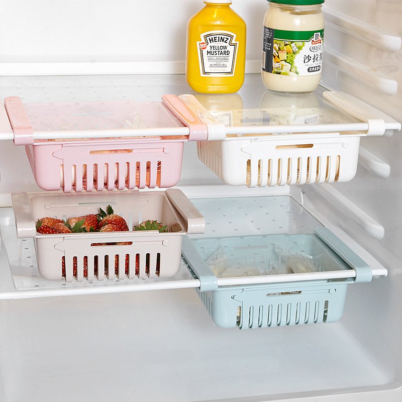 Home refrigerator Fresh-Keeping Partition Layer Kitchen Sorting Storage Box Creative Classification Shelf Storage Basket