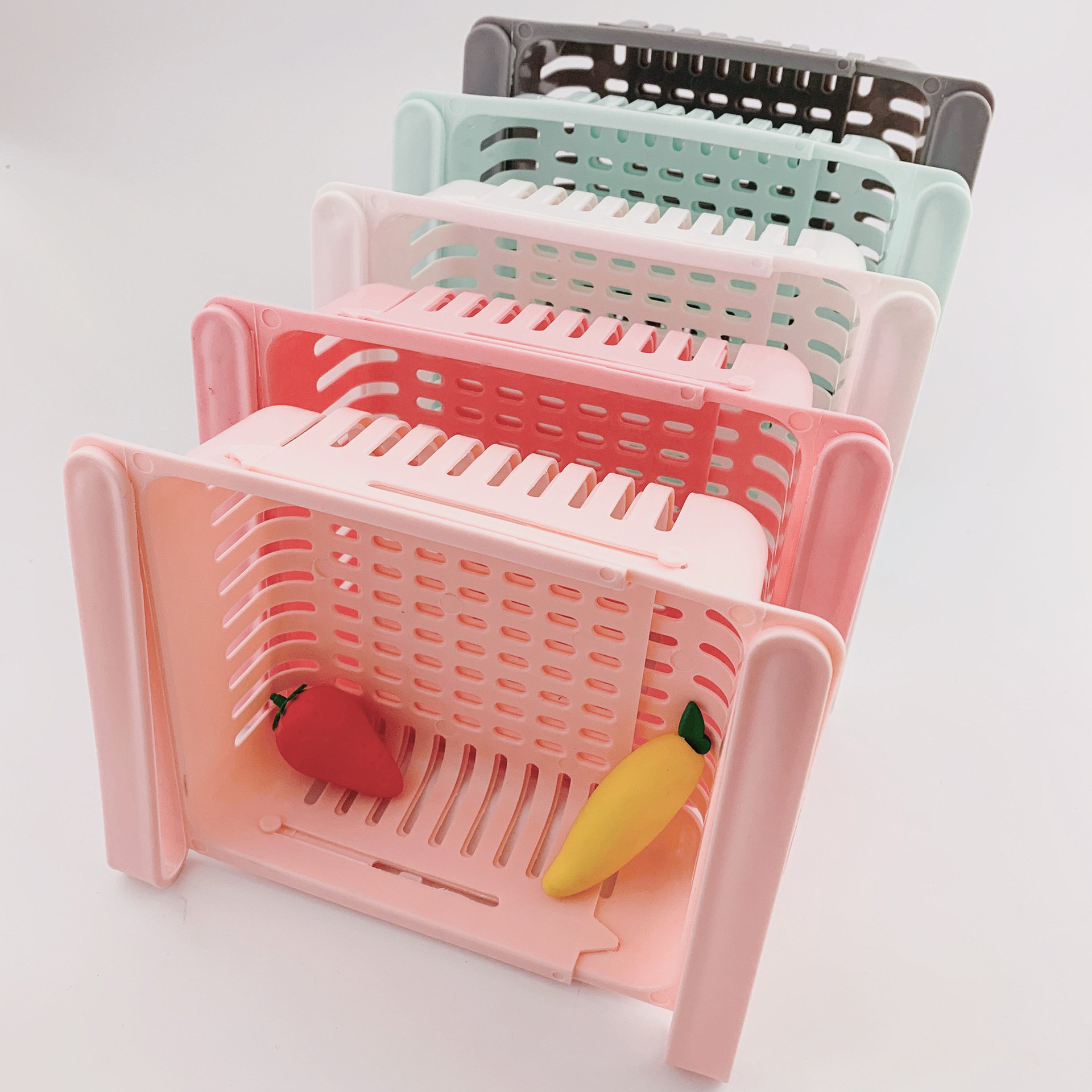 Home refrigerator Fresh-Keeping Partition Layer Kitchen Sorting Storage Box Creative Classification Shelf Storage Basket