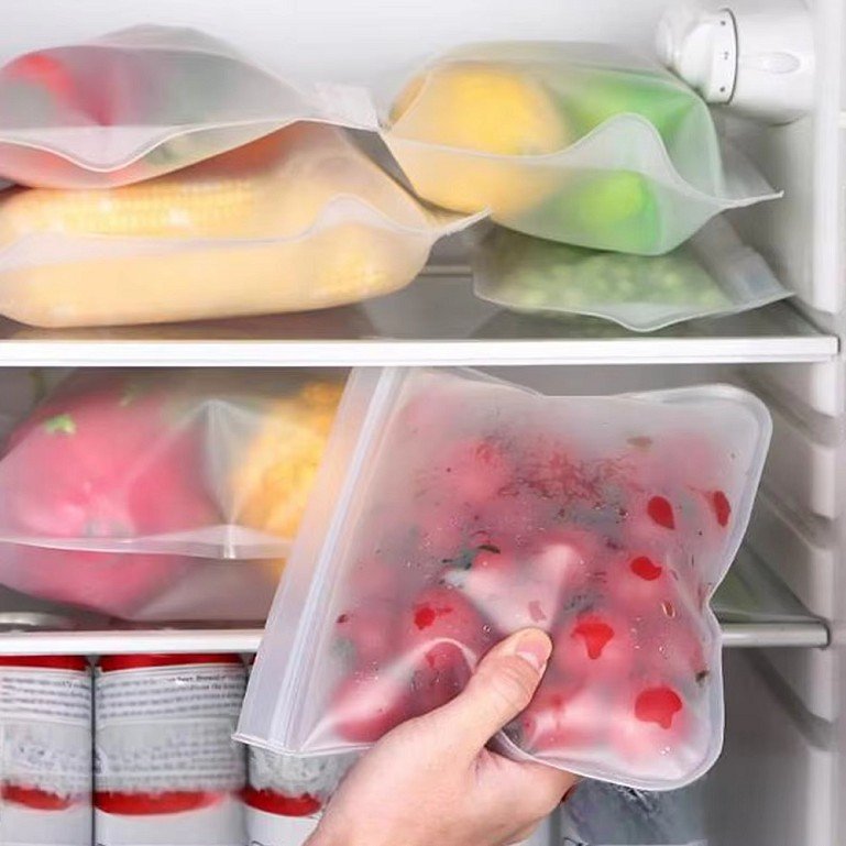 10 Pack Dishwasher Safe Reusable Silicone Reusable Freezer Bags with ZipperLeakproof Reusable PEVA Food Storage Bags